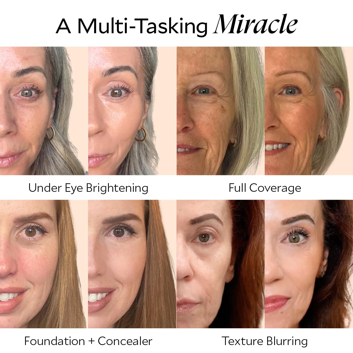 Fièra Luxury Concealer & Foundation with Anti-Aging Ingredients - Full Coverage for Dark Circles, Wrinkles, Fine Lines, and Spots, All-Day Wear For Mature Skin - Espresso, 0.5 FL. OZ. / 15 ML