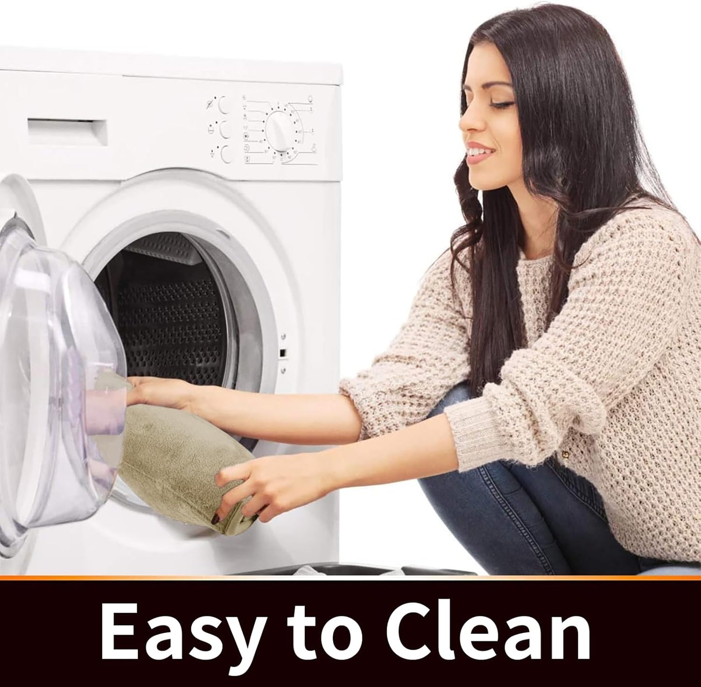 Yimobra Memory Foam Toilet Bath Mat U-Shaped, Soft and Comfortable, Super Water Absorbent, Non-Slip, Machine Wash and Easy to Dry for Bathroom Commode Contour Rug, 24 X 24 Inches, Pale Khaki