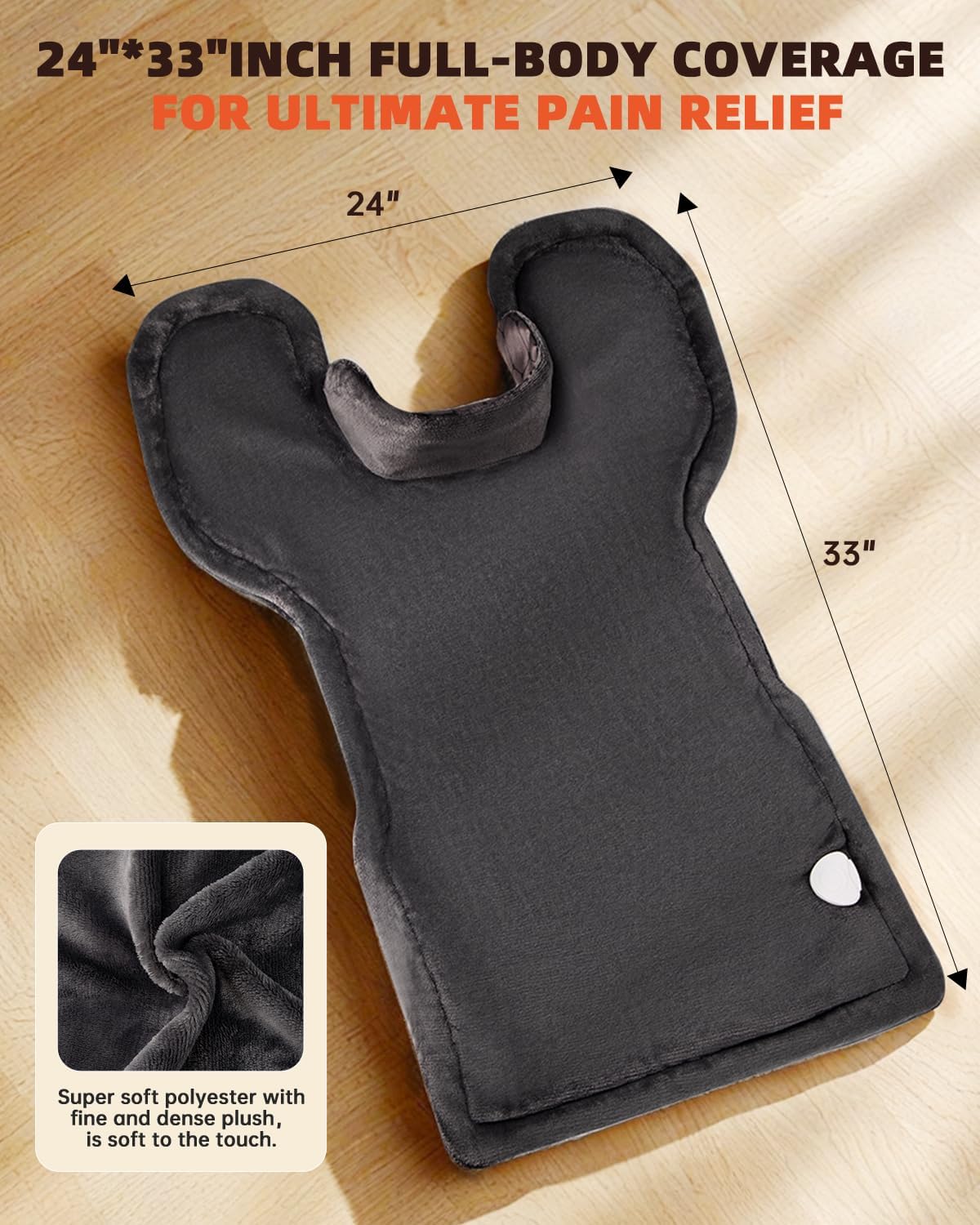 Graphene-Infused Heating Pad for Back and Neck Shoulder for Pain Relief, Large Heat Pad for Women Men Dad, Weighted Electric Heat Pad, FSA Eligible Items Only List, 24"x33", ETL Certified