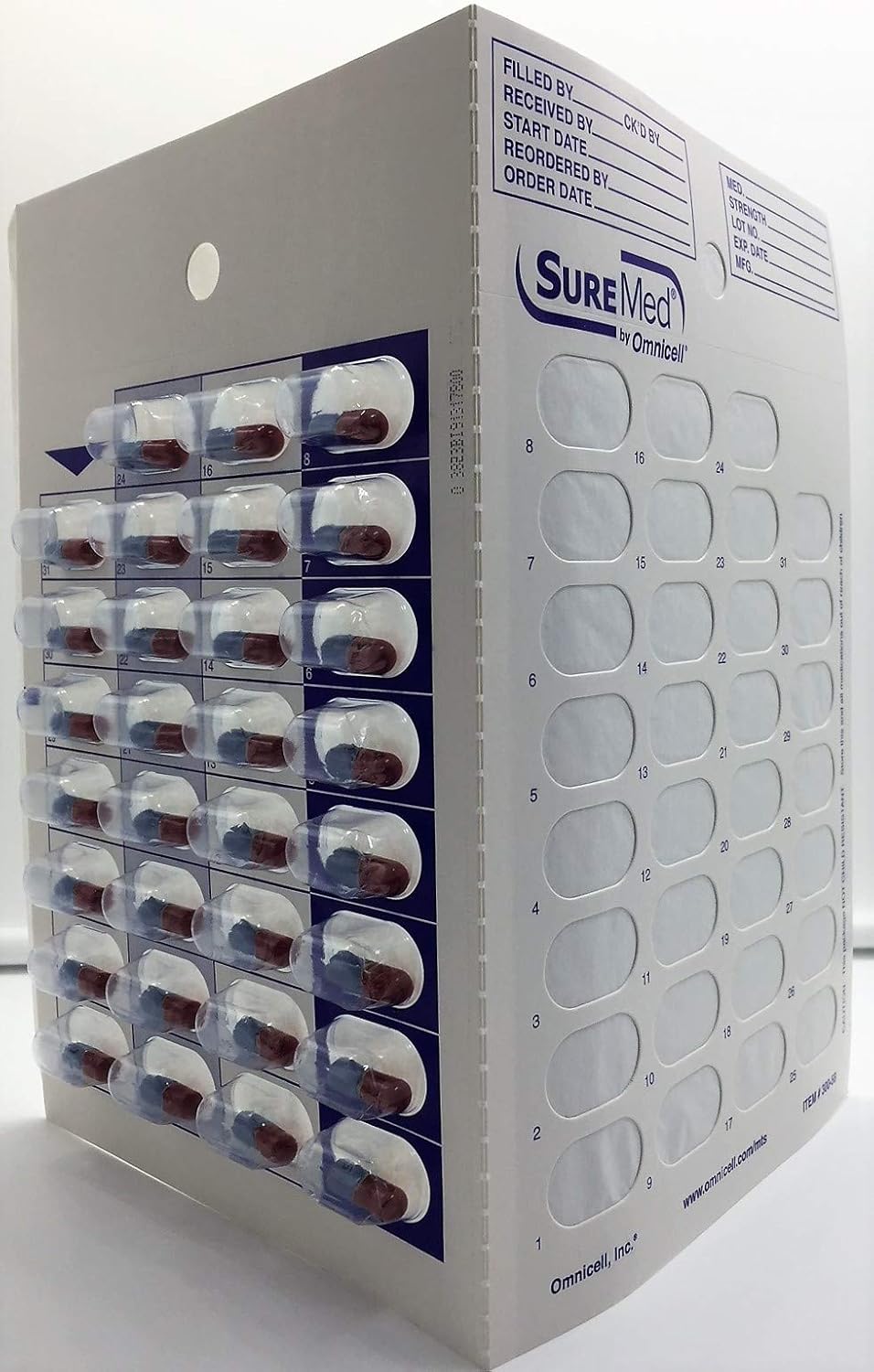 24 Cards 24 Blisters for 31 Day Monthly Cold Seal Pill Storage, Summer Camps, Pharmacists, Cargivers (24)