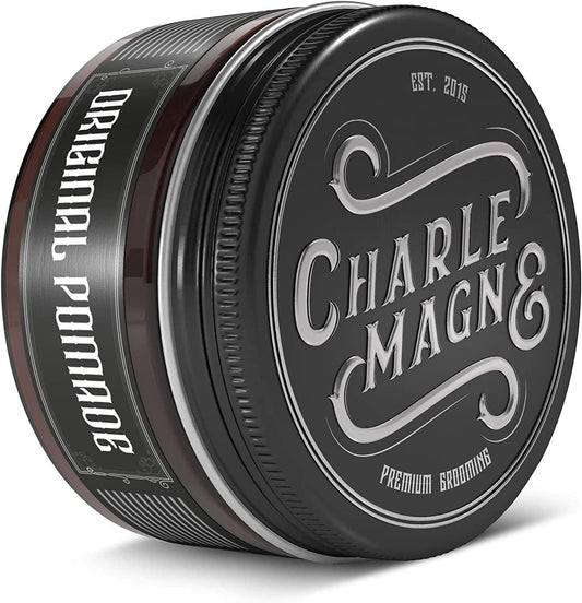 Charlemagne Original Pomade for Men – Strong Hold, 100 ml, Cherry-Oud Scent – Mens Hair Pomade Styling Cream – Water-Based, Made in Germany