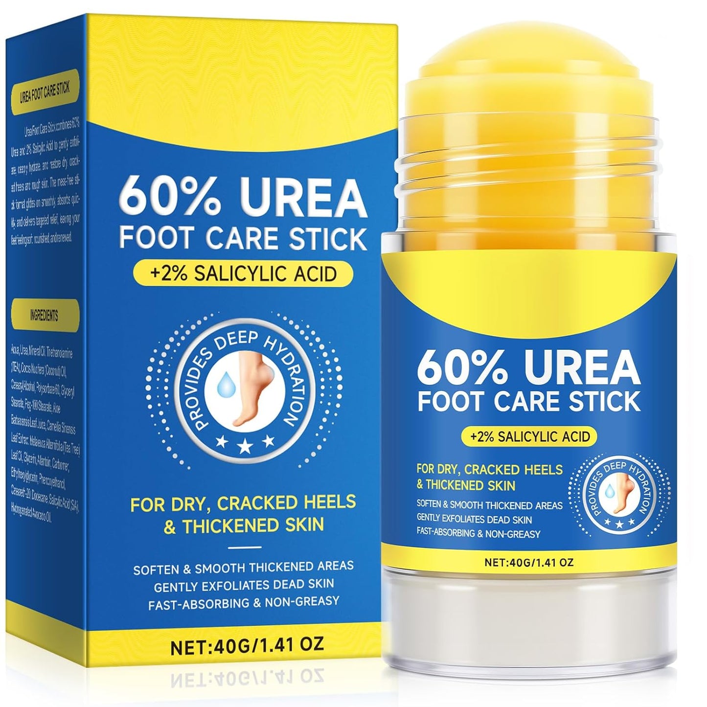 FANSHI Urea Cream 60% Urea Cream 60% Foot Care Stick Deeply Moisturising and Fast Absorbing Gentle Exfoliation for Dry, Cracked Heels & Thickened Skin