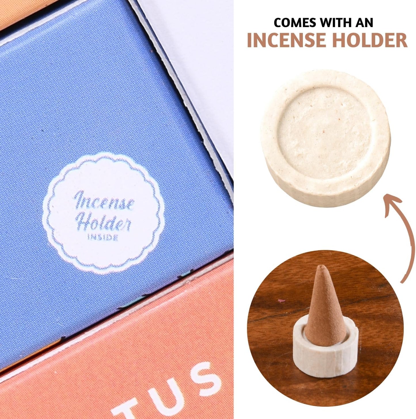 Folkulture Incense Cones Scented | Set of 6 Fragrances (120 Cones) with Incense Cones Holder | Opium Poppy Patchouli Incenses | Mango Pineapple, Balsam Cedarwood | Organic Variety Pack Inscents