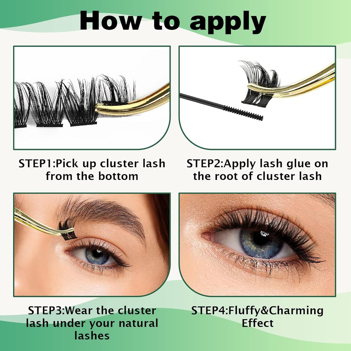 Lash Clusters,96 Pcs Cluster Lashes D Curl 14mm DIY Lash Extensions Eyelash Clusters,KEYYOU Volume Wispy Individual Lashes Soft&Comfortable Easy DIY at Home(Y06,D-14mm)