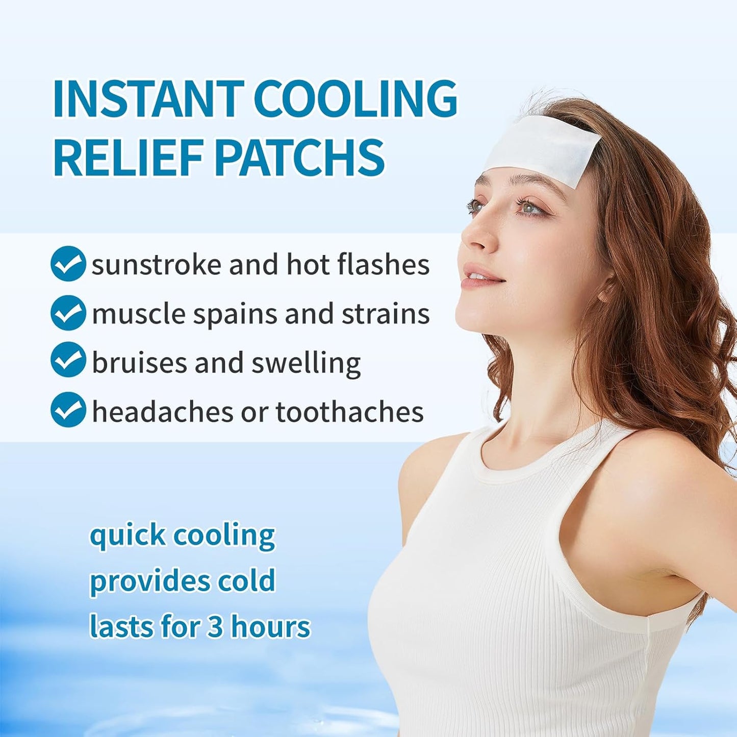 Instant Cooling Ice Packs for Outdoor Activities Summer Heat Relief - Large Disposable Cooling Patches for Neck Body, Camping Hiking Sports, Instant Temperature Drop 30 Pack