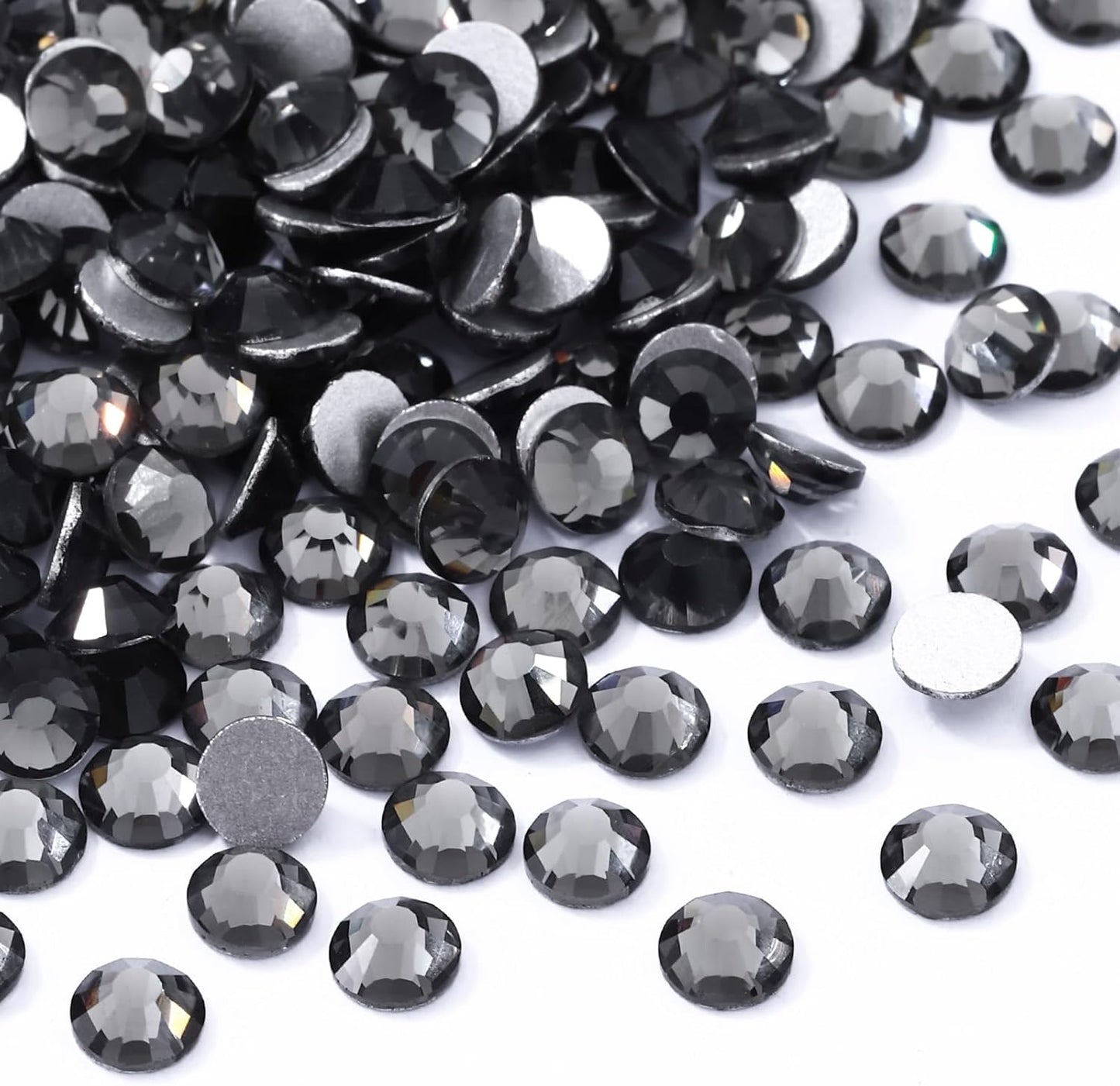 Gray Flatback Rhinestones, Glass Rhinestones for Nail Art and Craft, Glue Fix, Loose Crystal Gemstones(Gray, SS30, 288pcs, 6.4-6.6mm)