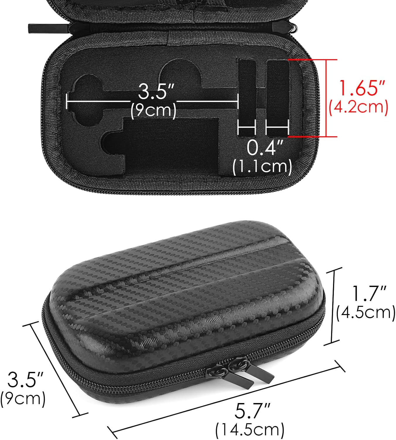 Linkidea Durable Hard Shell Shaving Travel Case, Storage Box for Short/Long Handled Razor Blades & Accessories, Compatible with Merkur, Vikings, WEISHI Double Edge Safety Razors (Black)
