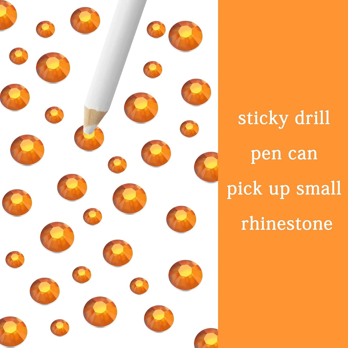 Multi Size 3mm 4mm 5mm Rhinestones Set for Nails Crafts Orange Non Hotfix Rhinestones Nail Gems Rhinestone Round Flat Back Resin Rhinestone for Makeup Clothes Shoes Eyes Bottles Crafts