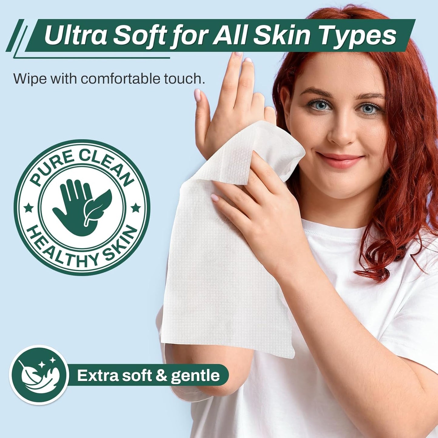 [360 Count] Adult Wipes for Elderly, 8" x 12" Extra Large Adult Wipes for Incontinence & Cleansing - Disposable Washcloth for Elderly Bathing No-Rinse - Vitamin E & Aloe