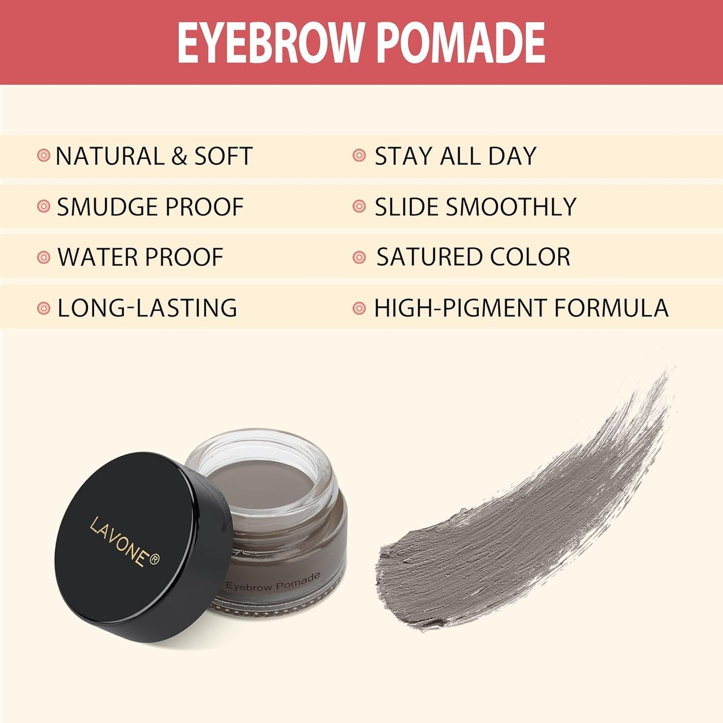LAVONE Hair-Like Eyebrow Pen Makeup kit, Eyebrow Pencils for Women with Waterproof Microblading Eyebrow Pencil, Eyebrow Pomade, Eyeliner and Eyebrow Brush, Create Full, Natural Brows, Grey
