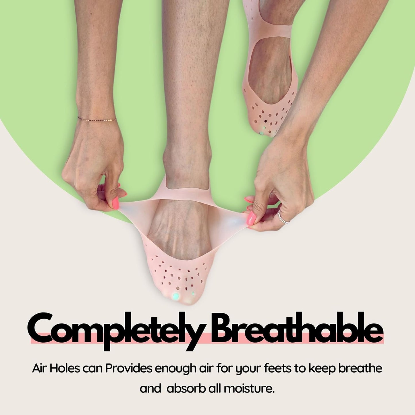 Moisturizing Gel Socks - Hydrating Spa Treatment for Soft, Smooth Feet, Ideal for Dry, Cracked Heels and Rough Skin (Small, 3 Pairs)