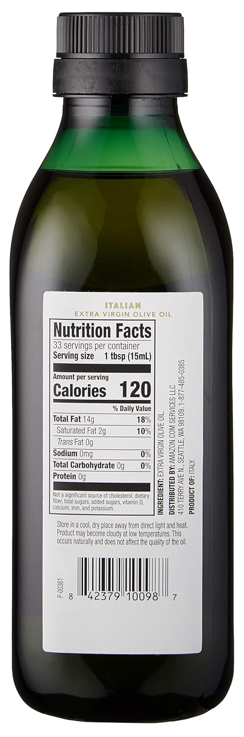 Amazon Fresh, Italian Extra Virgin Olive Oil, 16.9 Fl Oz (Pack of 2)