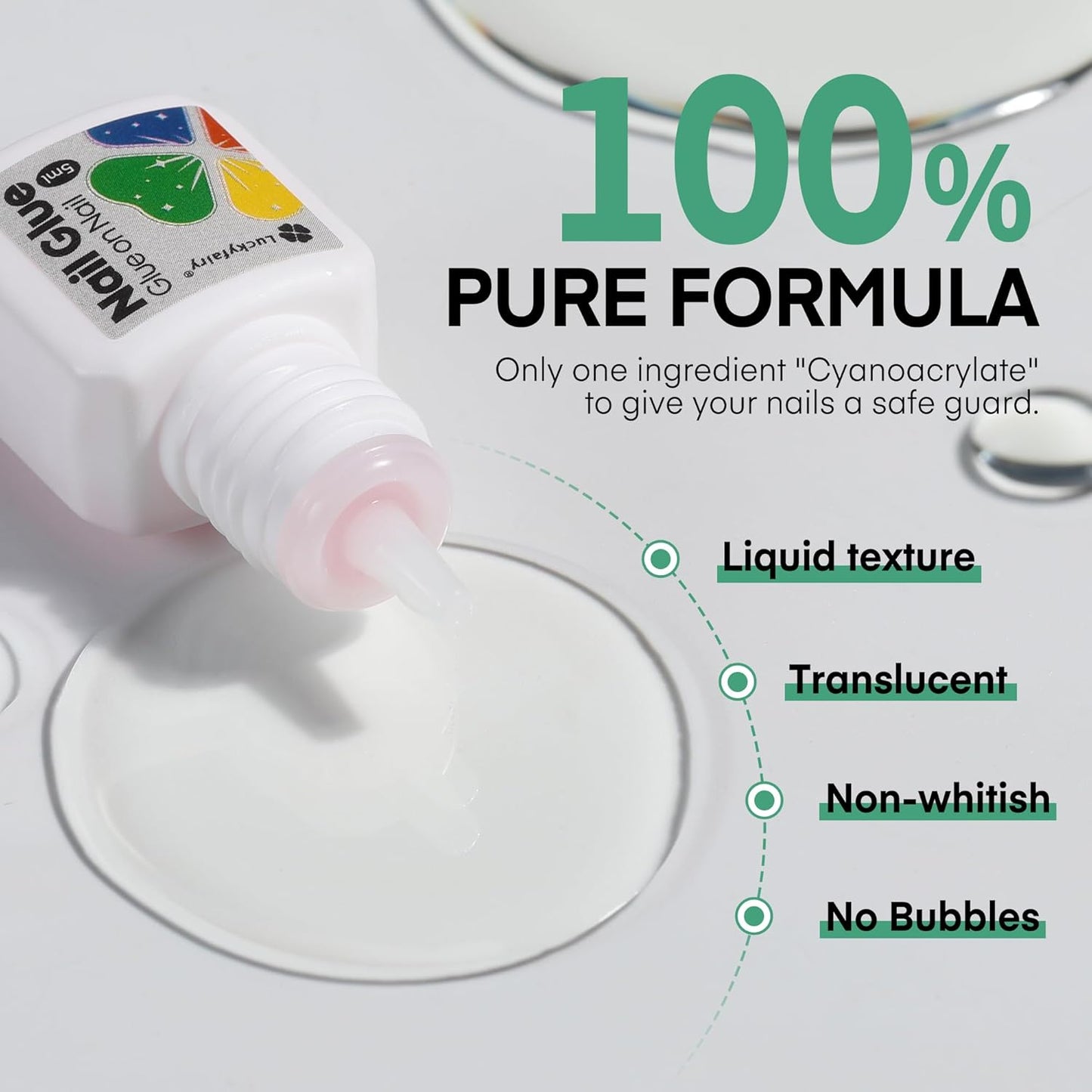 Super Solid Nail Glue for Acrylic Nails Press Ons 5ML*3pcs Professional for Press On Nails, False Nails Tips, Nail Decors, Fast Drying Nail Glue Kit Long Lasting