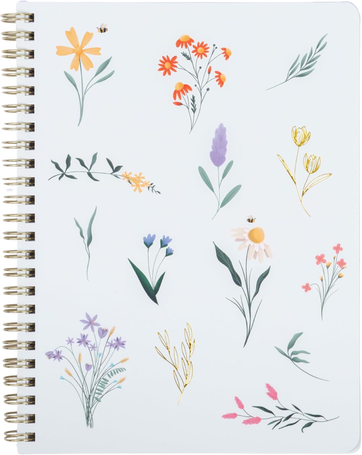 Happy Hoos® Aesthetic Spiral Notebook - 6.25" x 8.25" College Ruled Journal Notebook - Hard Cover Writing Journal for Work, School, Travel, More - Floral Notebook 8 Seasonal Designs(Spring Bloom)