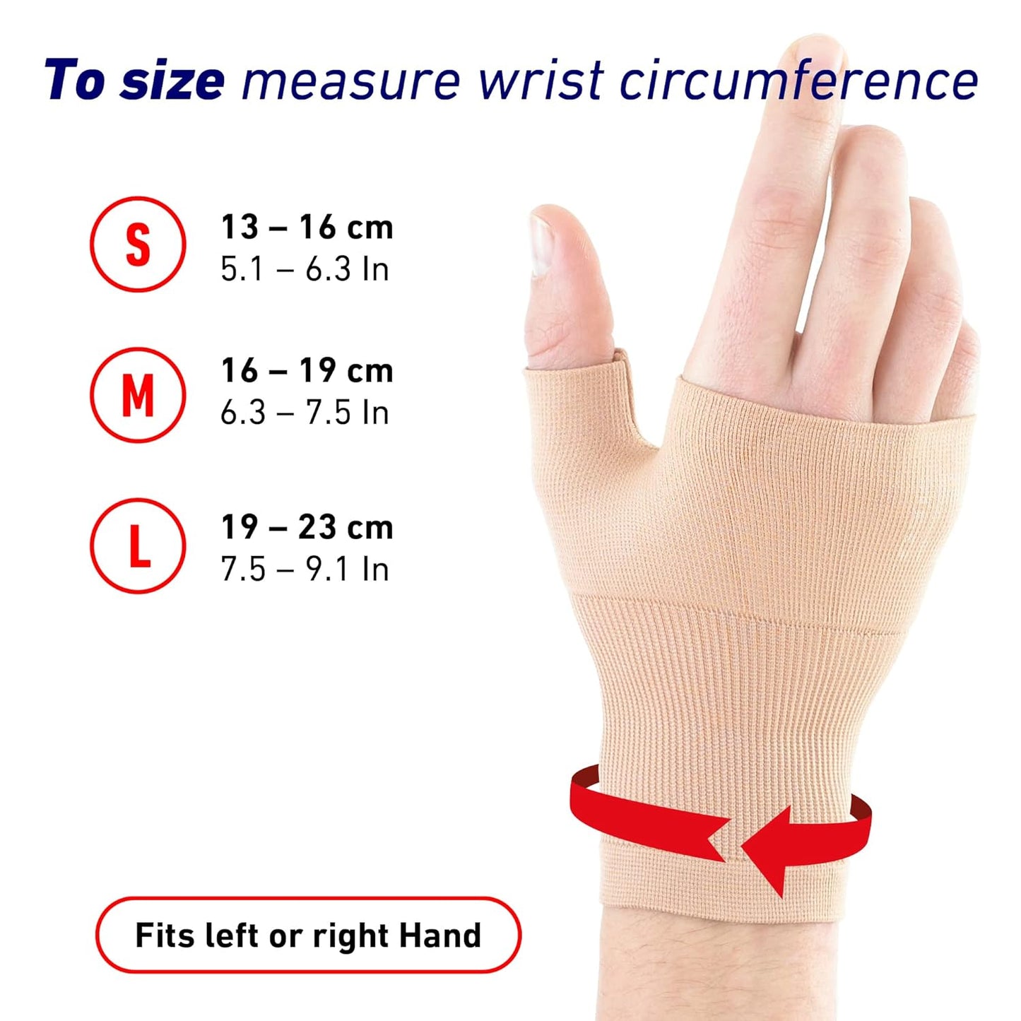 Neo-G Wrist and Thumb Support for Arthritis, Joint Pain, Tendonitis, Sprain - Wrist Brace Wrist Compression Hand Support - M - Beige