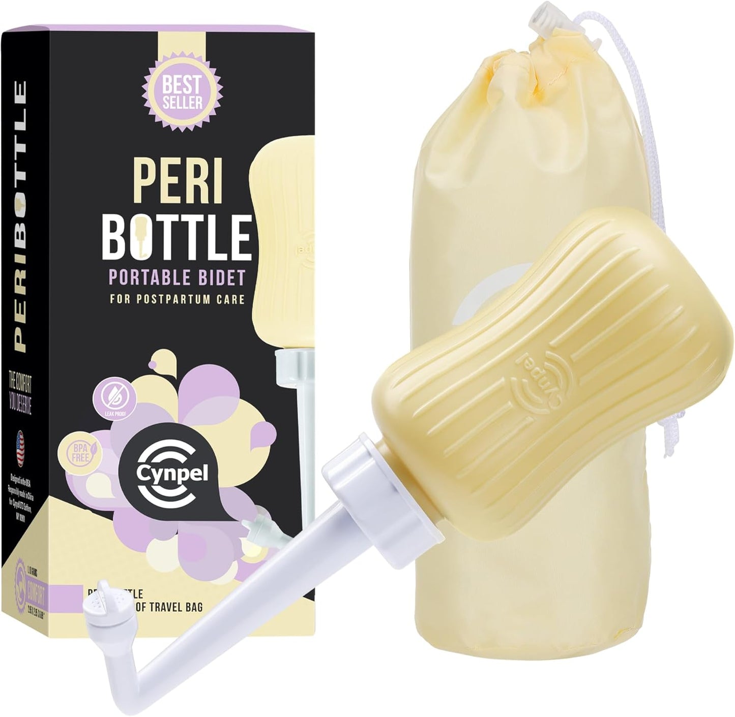Peri Bottle - Portable Travel Bidet for Men or Women - Labour and Maternity Hospital Bag Essentials - After Birth Recovery Tools for Postpartum Mum - Perineal Spray Bottle