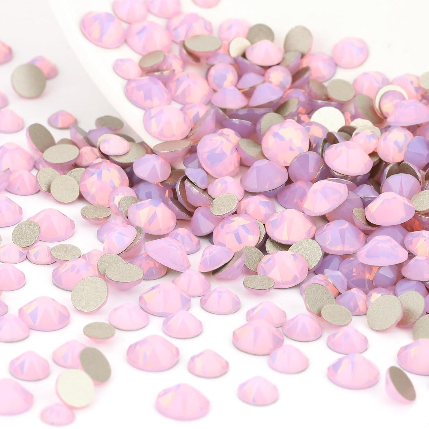 Novani Pink Opal Rhinestones 1440pcs Flat Back Round Rhinestone Style 2088 Sparkly Crystal Gemstones for Nail Art and Crafting SS16,3.8-4.0mm