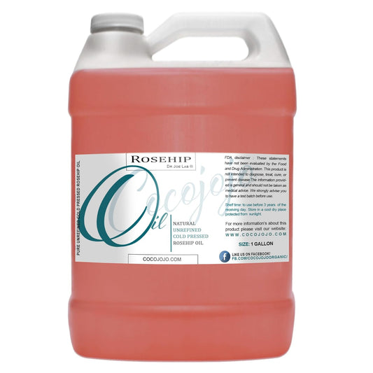 Dr Joe Lab Rosehip Oil - Bulk 128 oz 1 Gallon - Pure Unrefined Cold Pressed Natural Vegan Non GMO Virgin Seed Carrier Oil - Hair Skin Face Body Nails Cuticle Under Eye Mature Sensitive