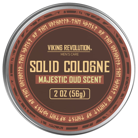 Viking Revolution Majestic Oud Solid Cologne for Men 2 Oz - Perfume Balm Travel Wax (1 Pack)
