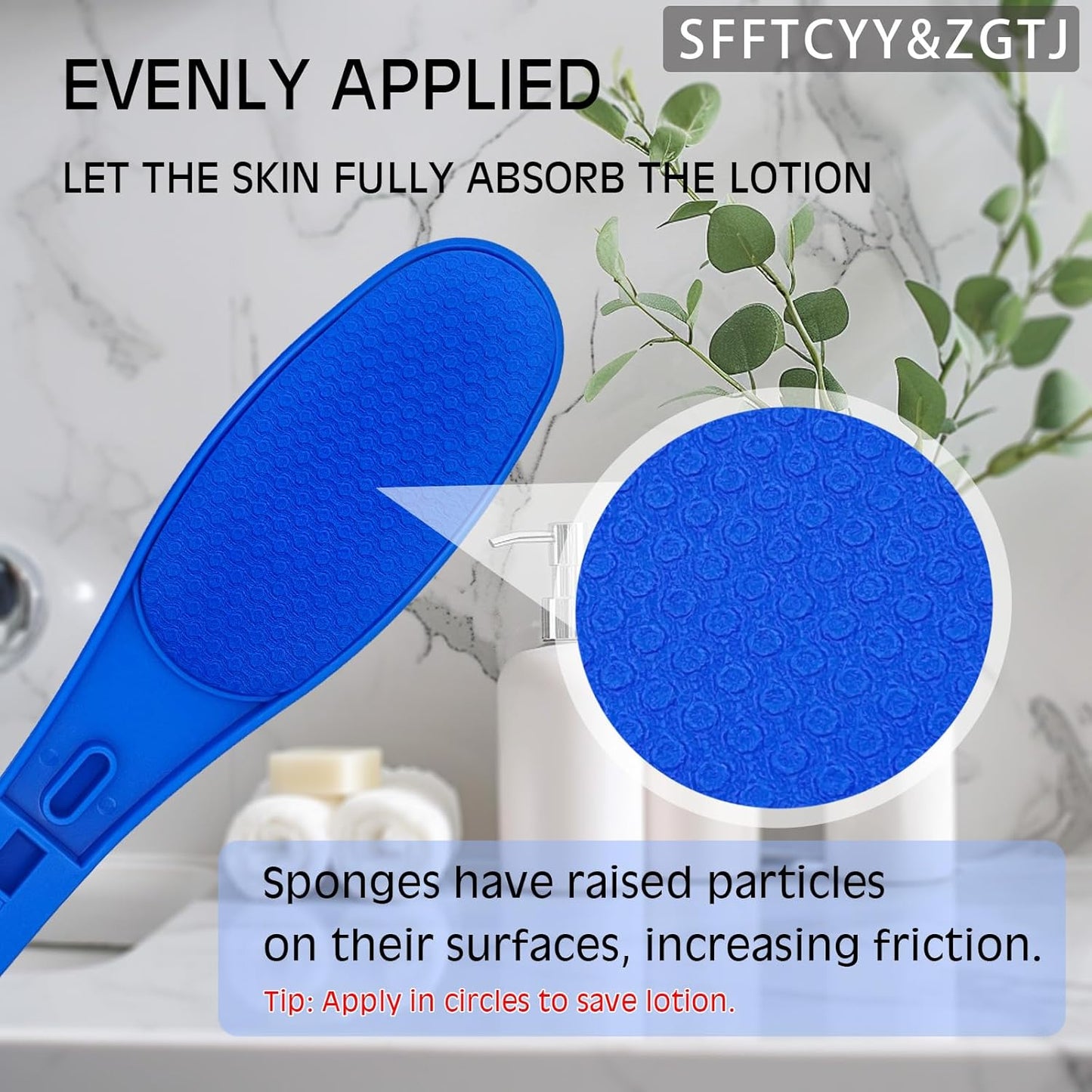 SFFTCYY&ZGTJ Lotion applicator for Back,back lotion applicator,back scratcher for women,gifts for seniors,tanning mit,back washer,applicator pads,back tanning applicator,manitas para rascar la espalda