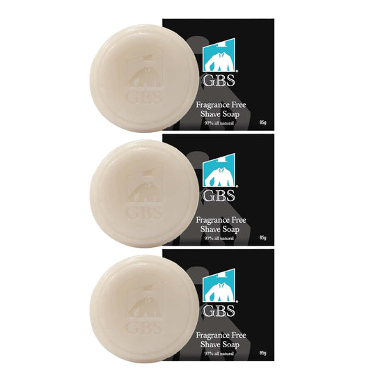 Men’s Shaving Soap Set - 3 Pack Natural Fragrance Free Shave Bars with Shea Butter for Sensitive Skin, Rich Lather, Razor Burn Relief