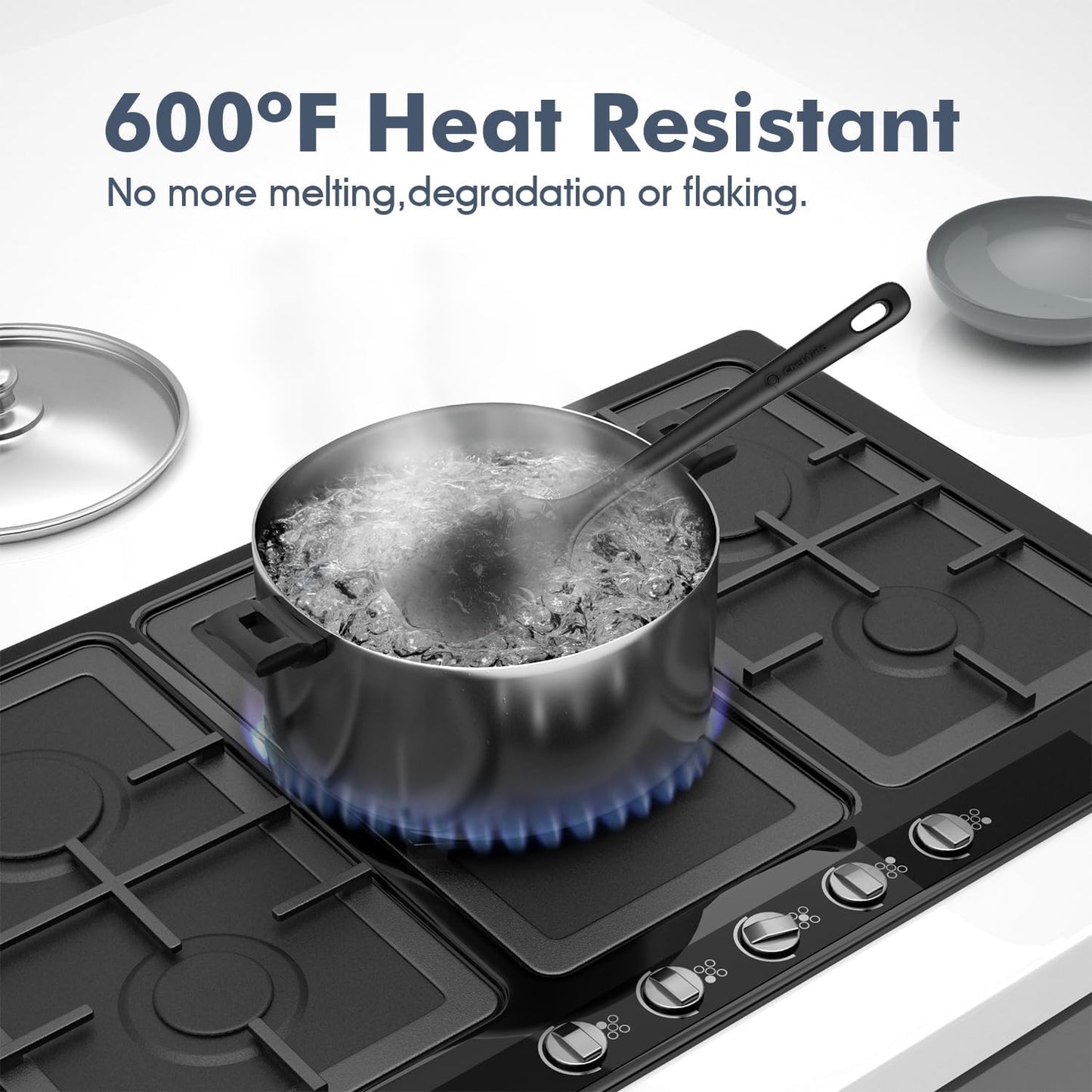 3 Pieces Silicone Spatula Set, Food Grade Rubber Spatula, Upgrade Strong Handle with Ergonomic Grip, Heat Resistant for Nonstick Cookware, Cooking