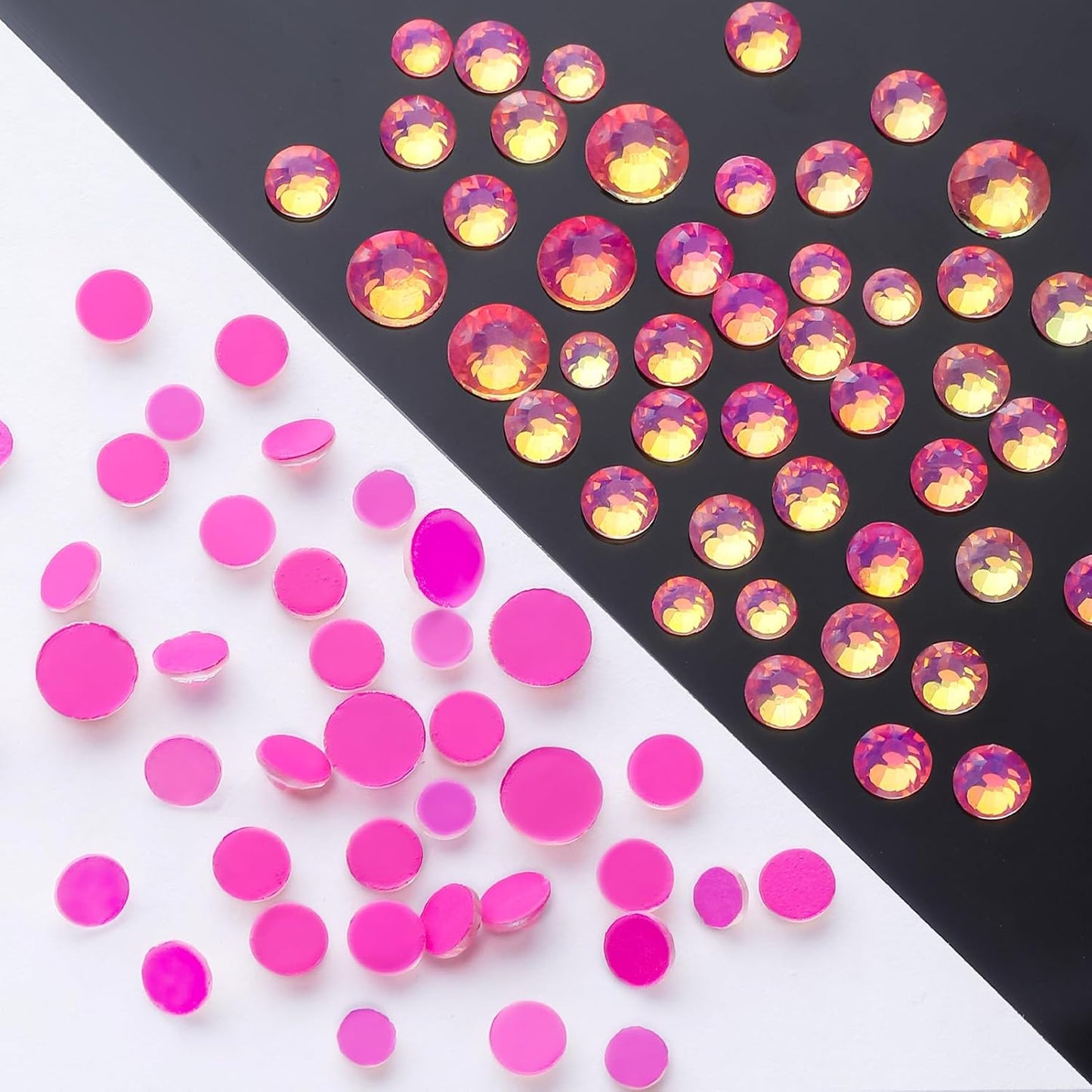 F Rose Flatback Rhinestones, Glass Rhinestones for Nail Art and Craft, Glue Fix, Loose Crystal Gemstones(F Rose, SS6, 1440pcs, 1.9-2.0mm)