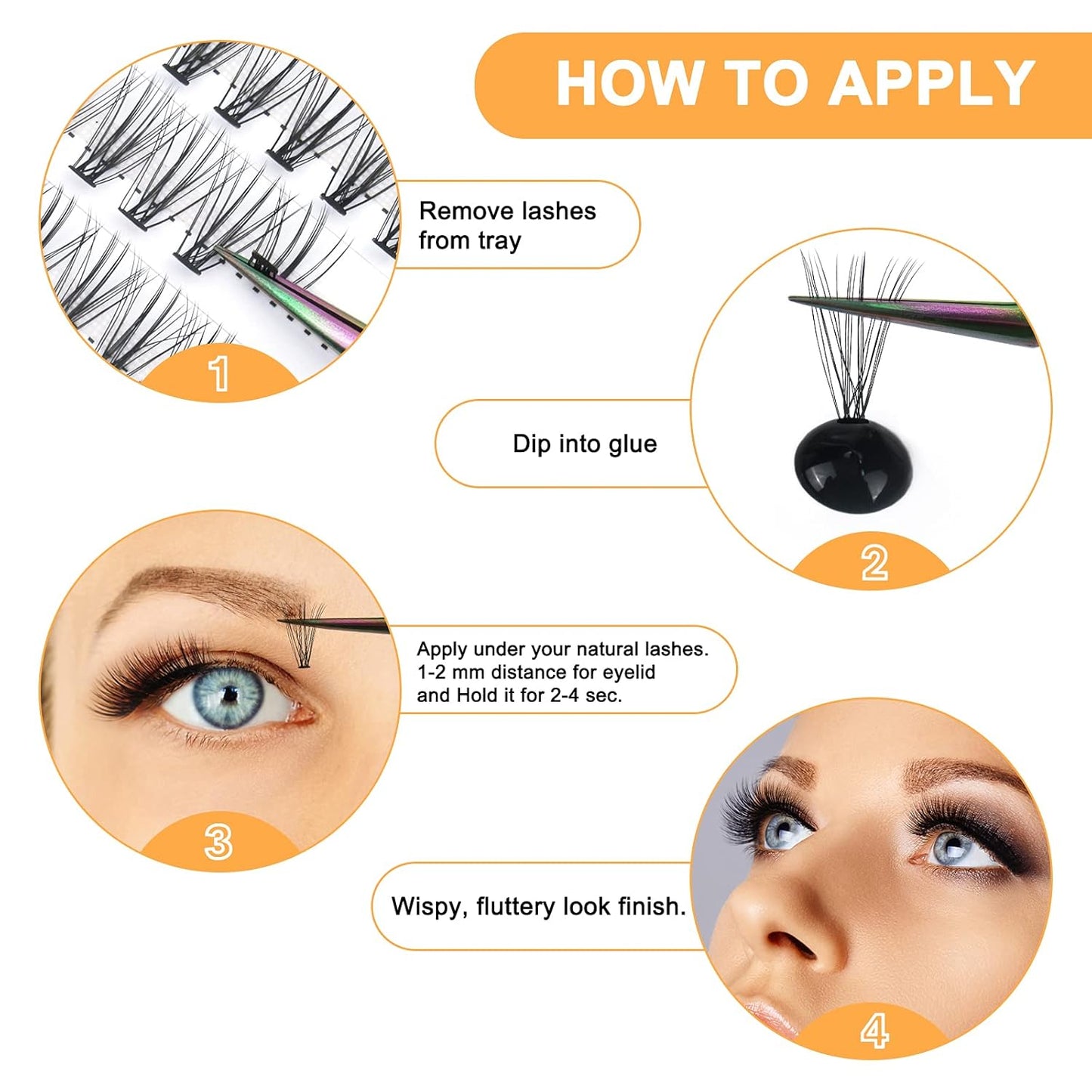 B&Qaugen Lash Clusters 30D+40D-C-12-18MIX Individual Lashes 280 Clusters False Eyelash 9-16MIX DIY Eyelash Extensions at Home (30D+40D,C-12-18MIX)
