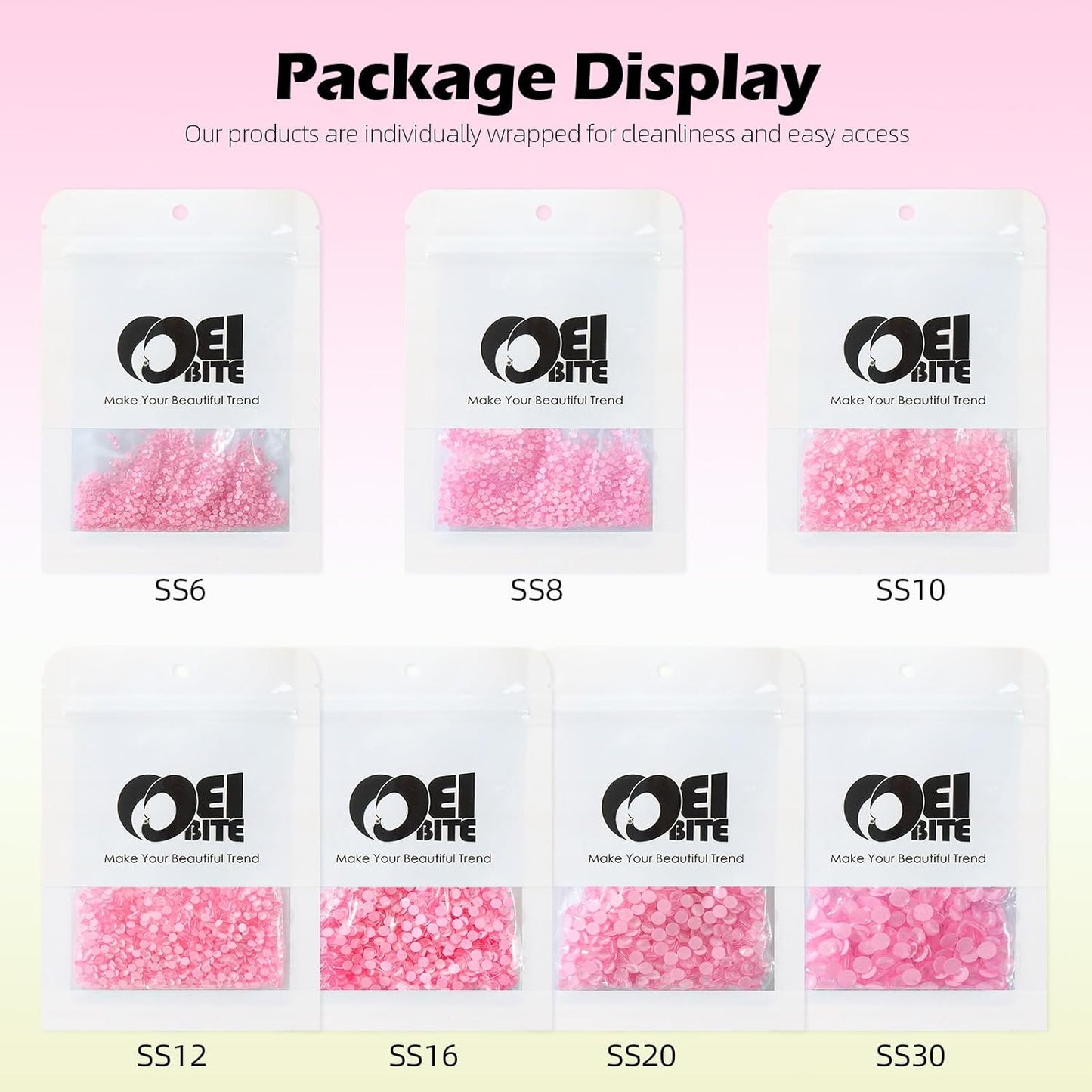 Mocha Rose Flatback Rhinestones, Glass Rhinestones for Nail Art and Craft, Glue Fix, Loose Crystal Gemstones(Mocha Rose, SS10, 1440pcs, 2.7-2.8mm)