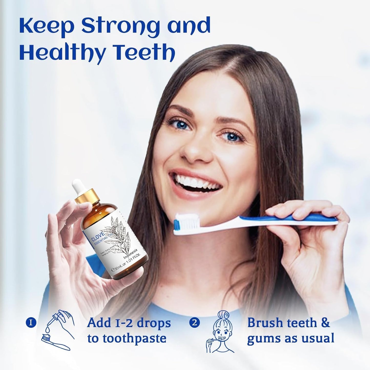 HIQILI 1 Fl Oz Clove Oil for Teeth and Gums, Oral Care, DIY Clean Spray, Aromatherapy, 100% Pure Natural Premium - 30ml