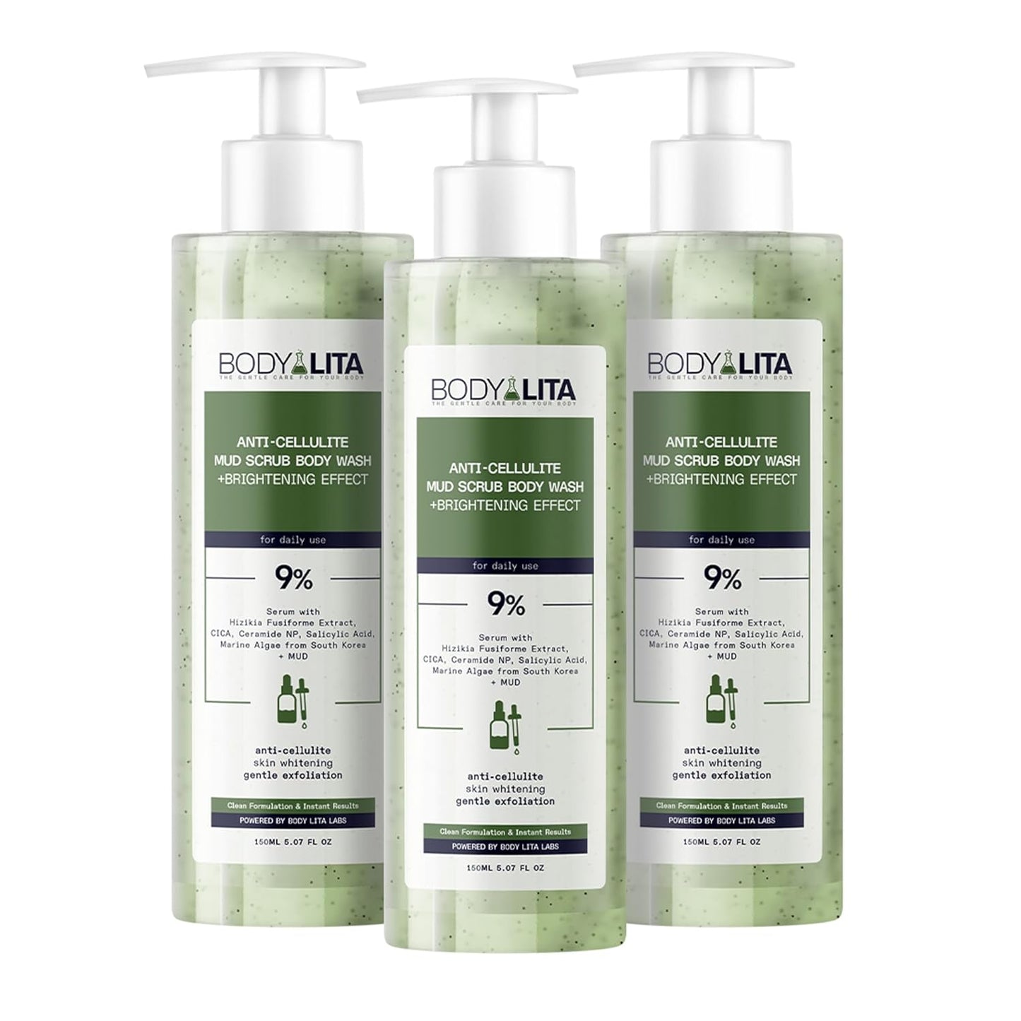 Anti Cellulite Mud Scrub Body Wash, Reduces Cellulite, Gentle Exfoliating, Improves Skin Texture, Provides a Smoother Look, 5.07 Fl Oz (3)