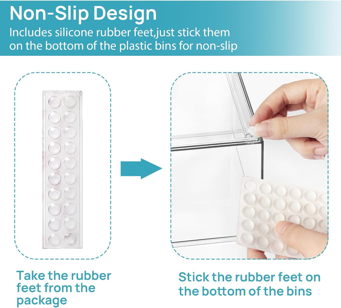 Vtopmart 4 Pack Stackable Storage Drawers, 6.6''Tall Acrylic Bathroom Makeup Organizers,Clear Plastic Drawers For Vanity, Undersink, Kitchen Cabinet,Pantry Organization and Storage