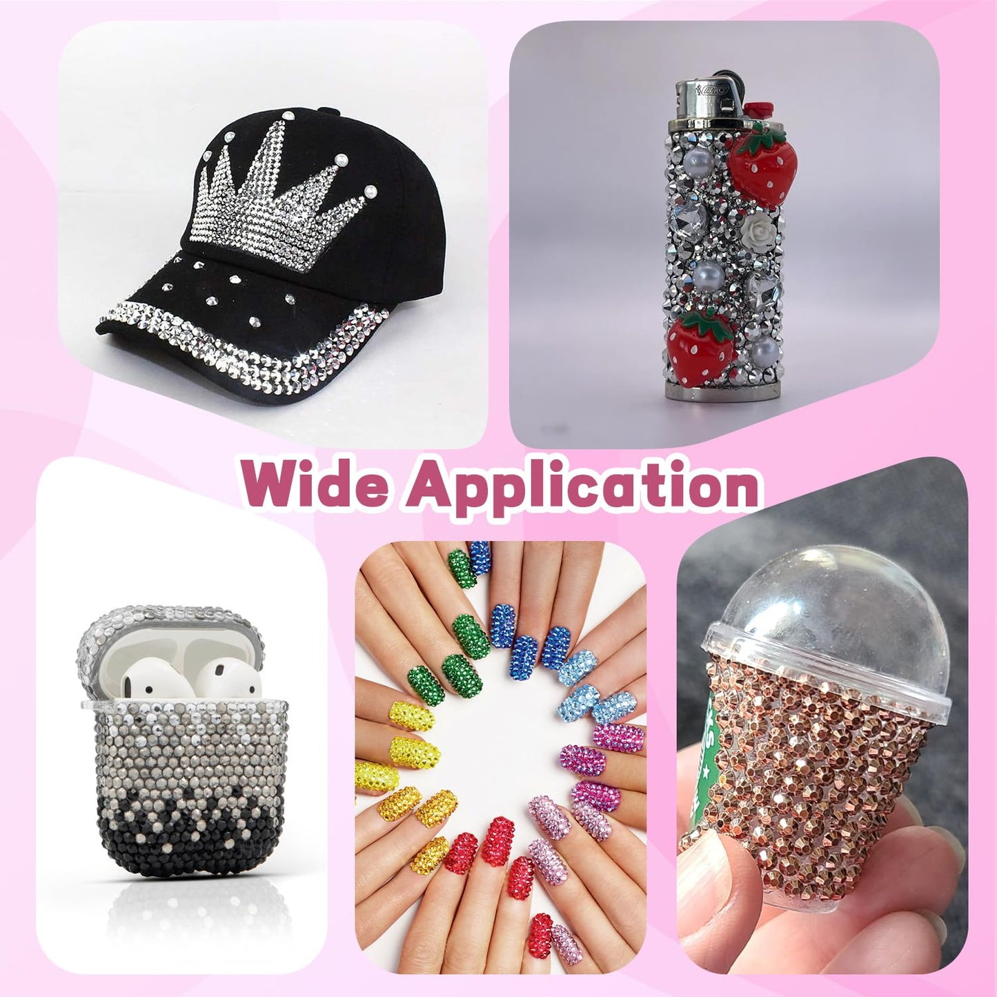 20000Pcs Metallic Rhinestones for Bedazzling with 3Pcs B7000 Jewelry Glue, Resin Rhinestones for Crafting Crafts，Bedazzler Kit Flatback Gems for Clothing Shoes Tumblers Nail Art