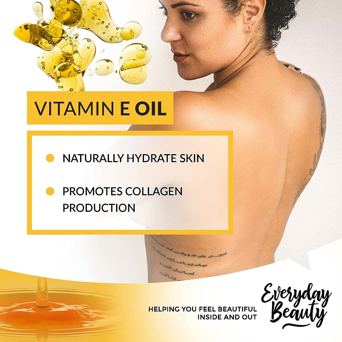 Organic Vitamin E Oil - 64 oz Bulk USDA Certified 100% All Natural & Plant Based - Light and Unscented Great for Scars After Surgery - For Face, Skin, Hair and Nails - Anti-Wrinkle, Anti-Aging