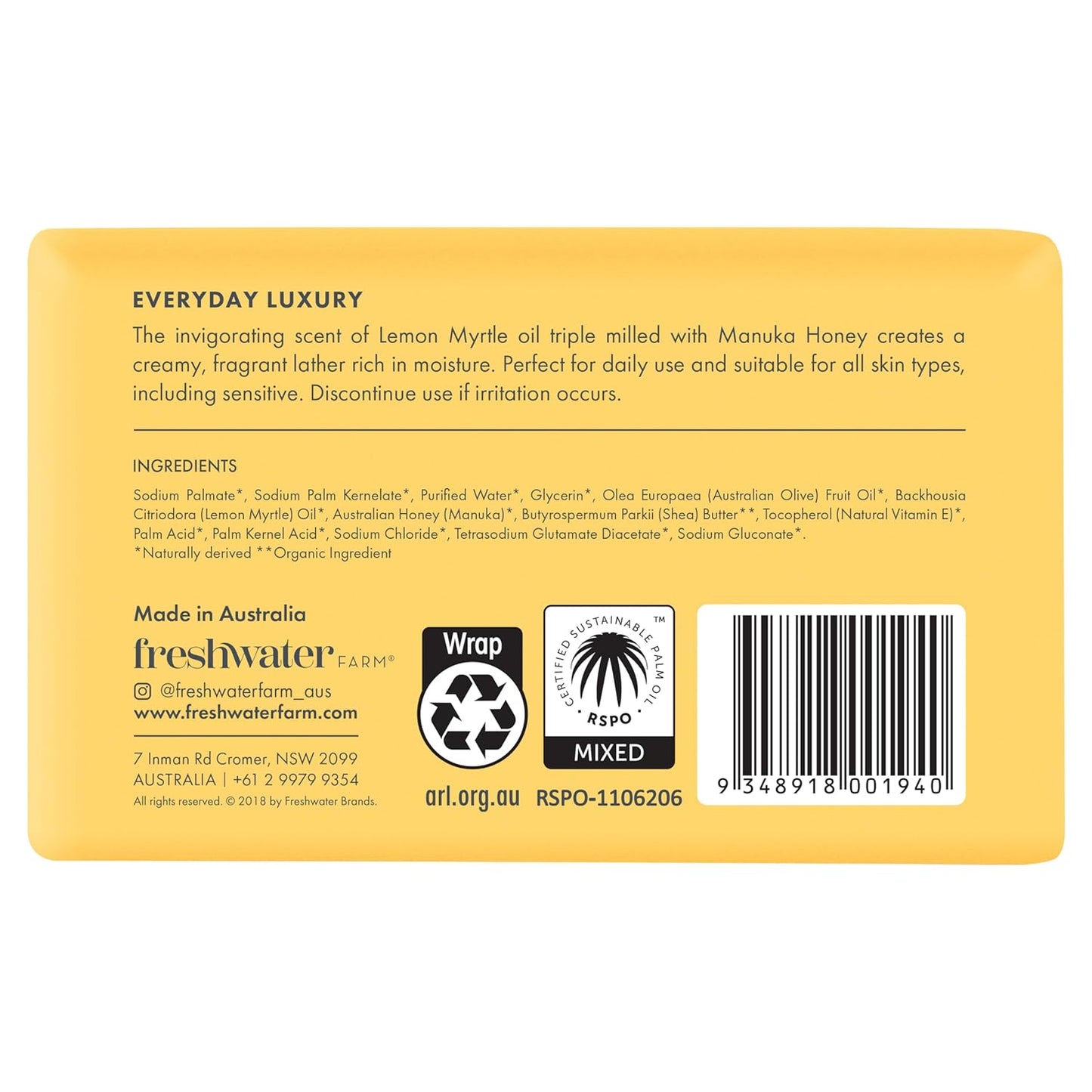 Lem Myrt Manu Honey Body Bar, 7 OZ