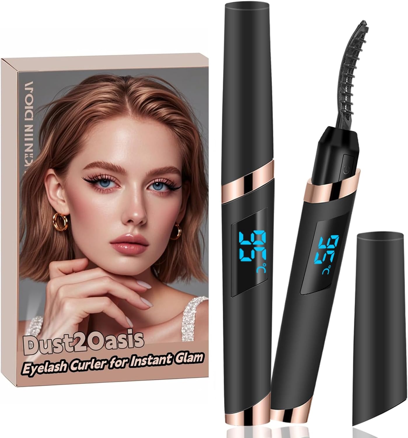 Heated Eyelash Curler, Electric Eyelash Curler, Rechargeable Lash Curler for Makeup Natural Curling Eye Lashes and 24 Hours Long Lasting - Black 2025 Updated New Model