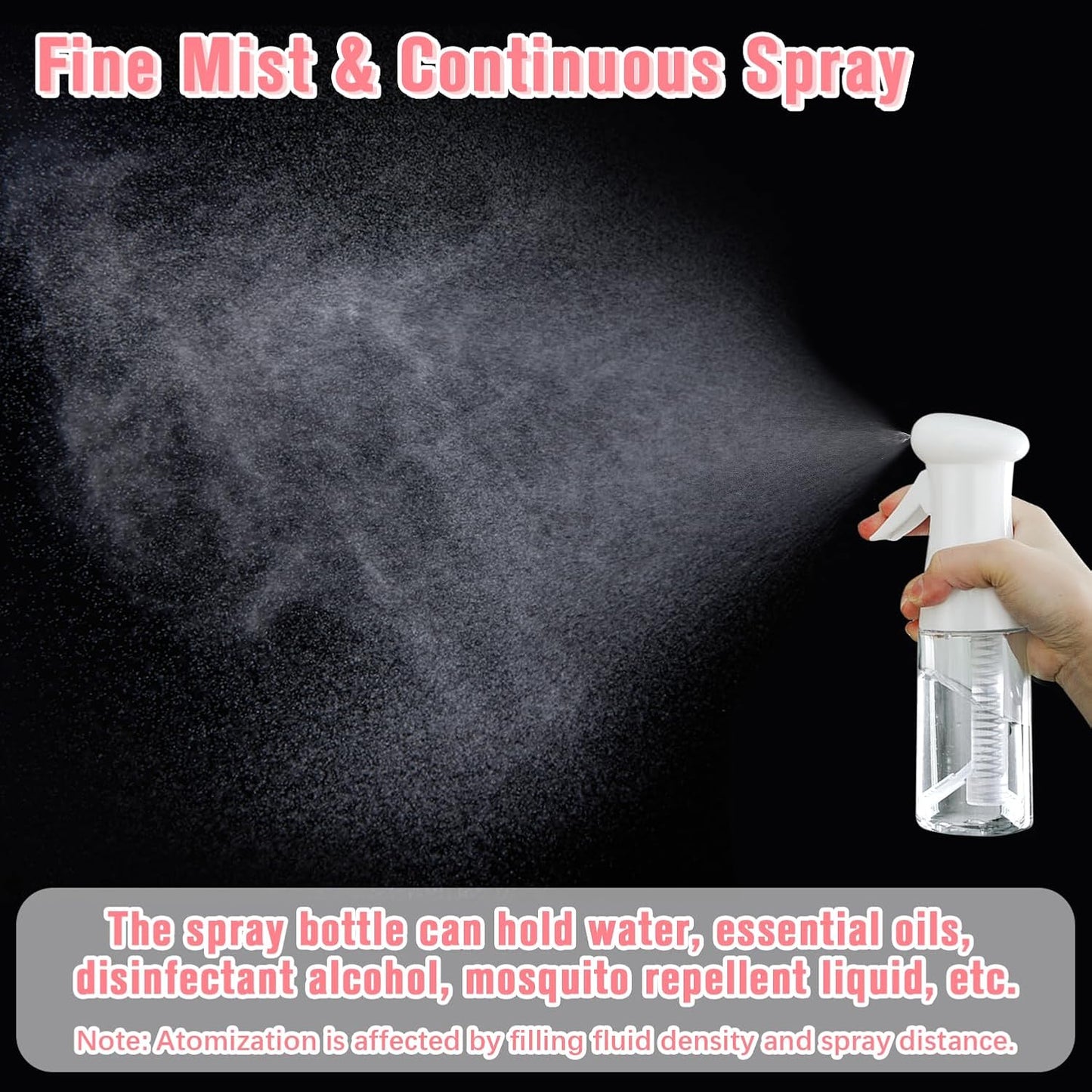 Continuous Travel Spray Bottle,Hair Small Spray Bottl e,Plants Water Spray Mist Bottle,Ultra-Fine Spray Bottle for Hair,Skincare, Plant Care, Pet Grooming, Cleaning(100 ML White)