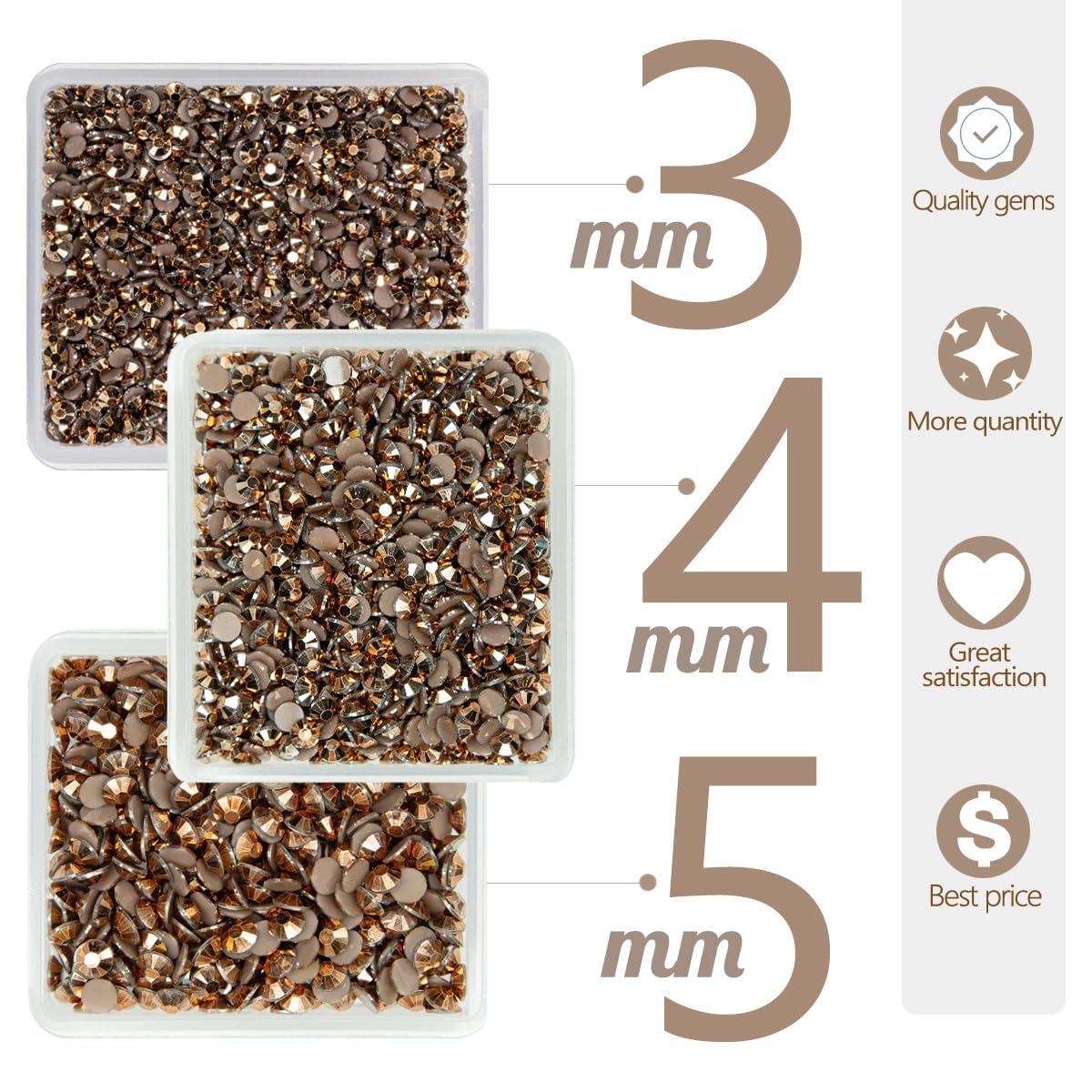 Retro Copper Resin Rhinestones for Crafting 3mm 4mm 5mm Old Brown Flatback Jelly Stones SS10 SS16 SS20 Coffee Diamonds Gems for Nails Face Eyes Makeup Body Tumblers Bottles DIY Crafts Clothes