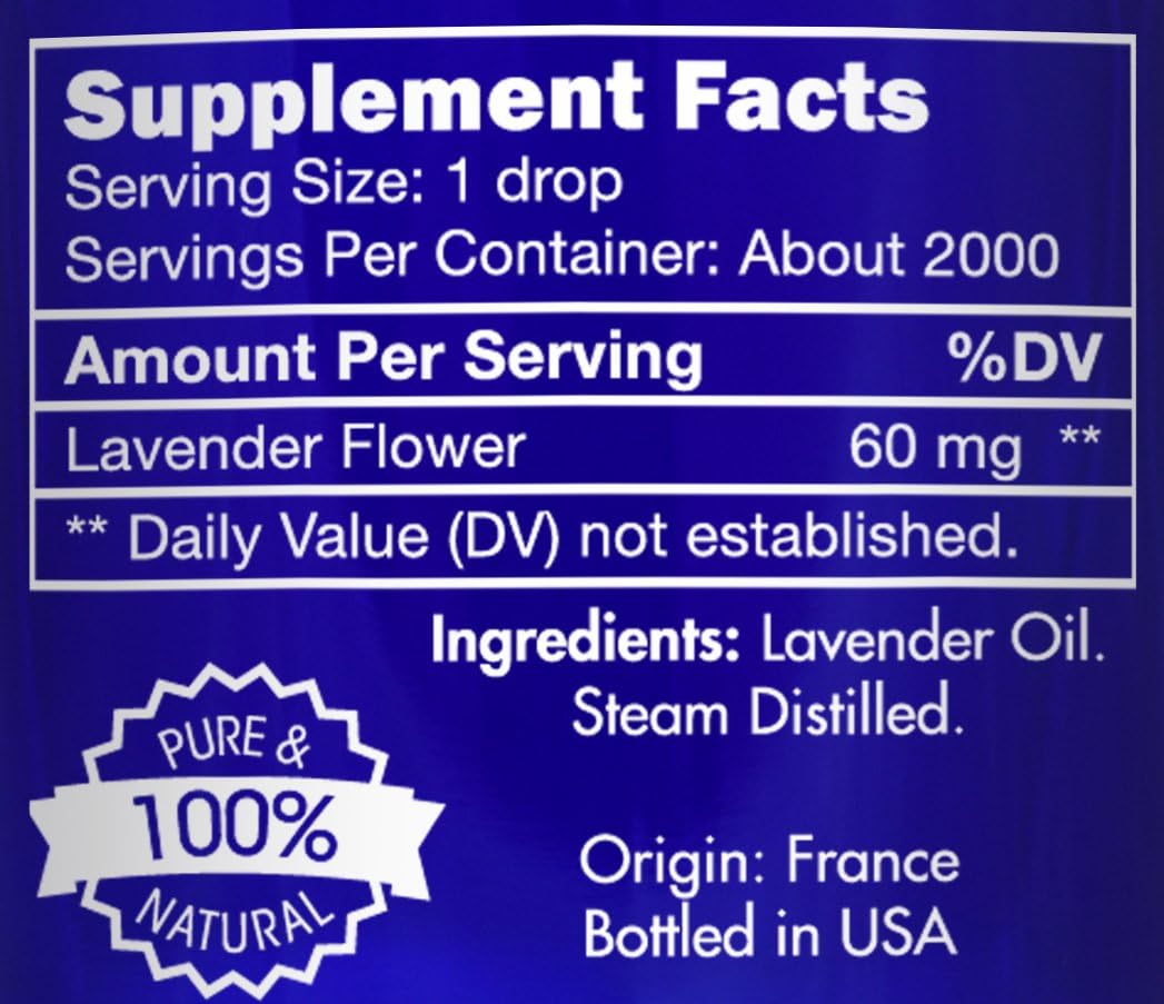 Lavender Essential Oil, Food Grade, for Drinks, Skin, Hair – 100% Pure, Lavender Oil, by Zongle Therapeutics, 4 OZ