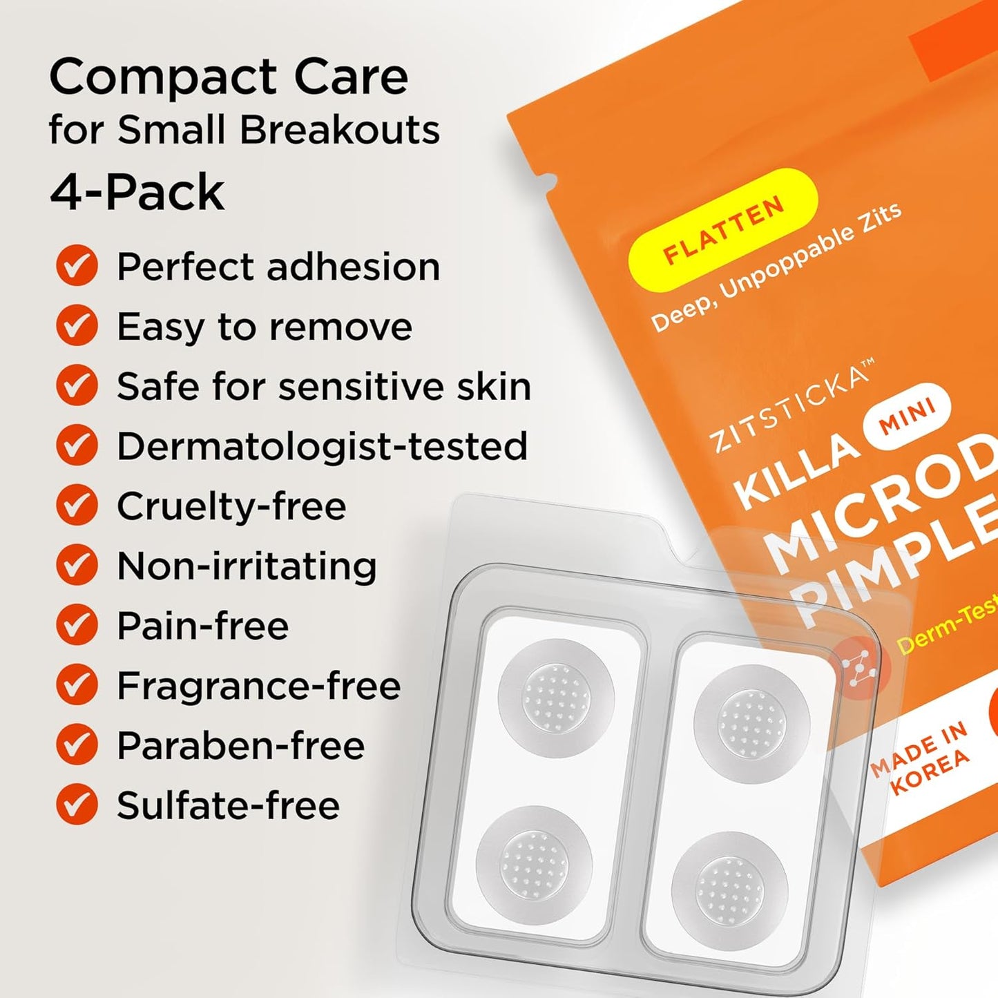ZitSticka Killa Pimple Patches for Face - World's Most Potent Pimple Patch with Fast-Acting Microdarts - Starts Working within 26 Hours for Deep, Early-Stage Zits - Mini 24 Count