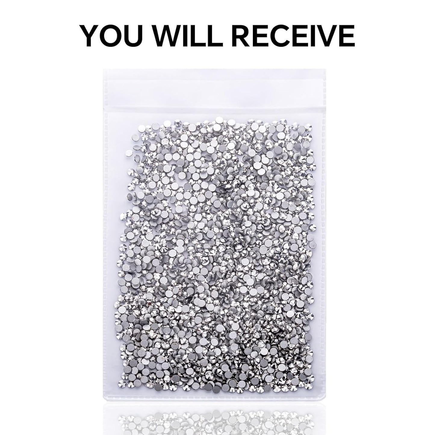 1440Pcs Silver Crystal Rhinestones,Glass Flatback Rhinestones Gemstones for Nail Face Makeup Art Crafts Clothes Decoration -(SS12,3.0mm,Silver)