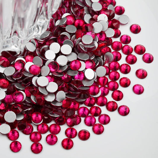 Flatback Glass Rhinestones,Bedazzler Gems 1440pcs Non Hotfix Crystal Rhinestones for Nail Charms Crafts Clothes Tumblers,Dk. Hot Pink,SS20