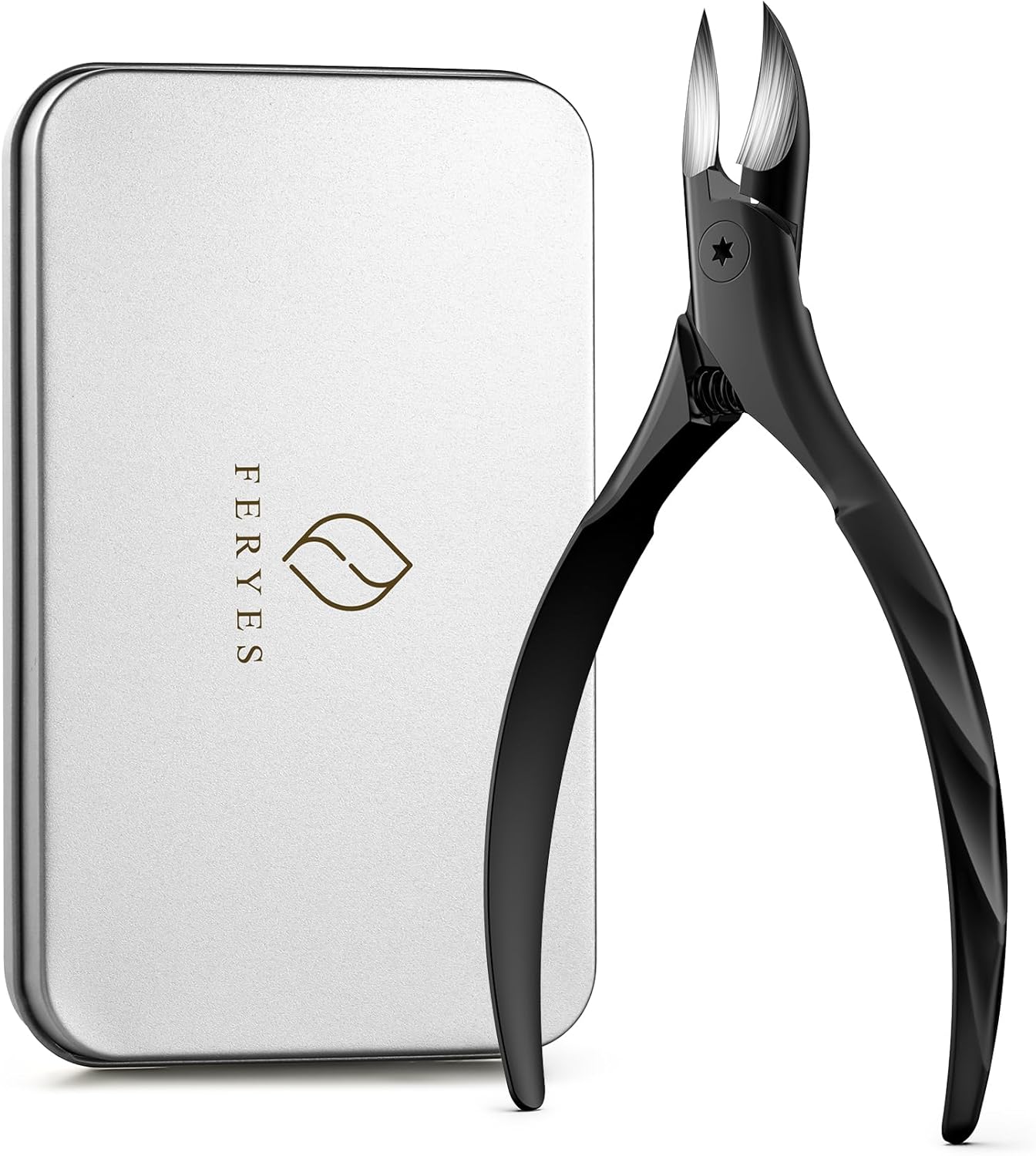 FERYES Podiatrist Toenail Clippers for Thick Nails – Curved Blade Scissors for Seniors, Ingrown Nail Trimming with Wide Jaw, Anti-Slip Handle, Premium Stainless Steel