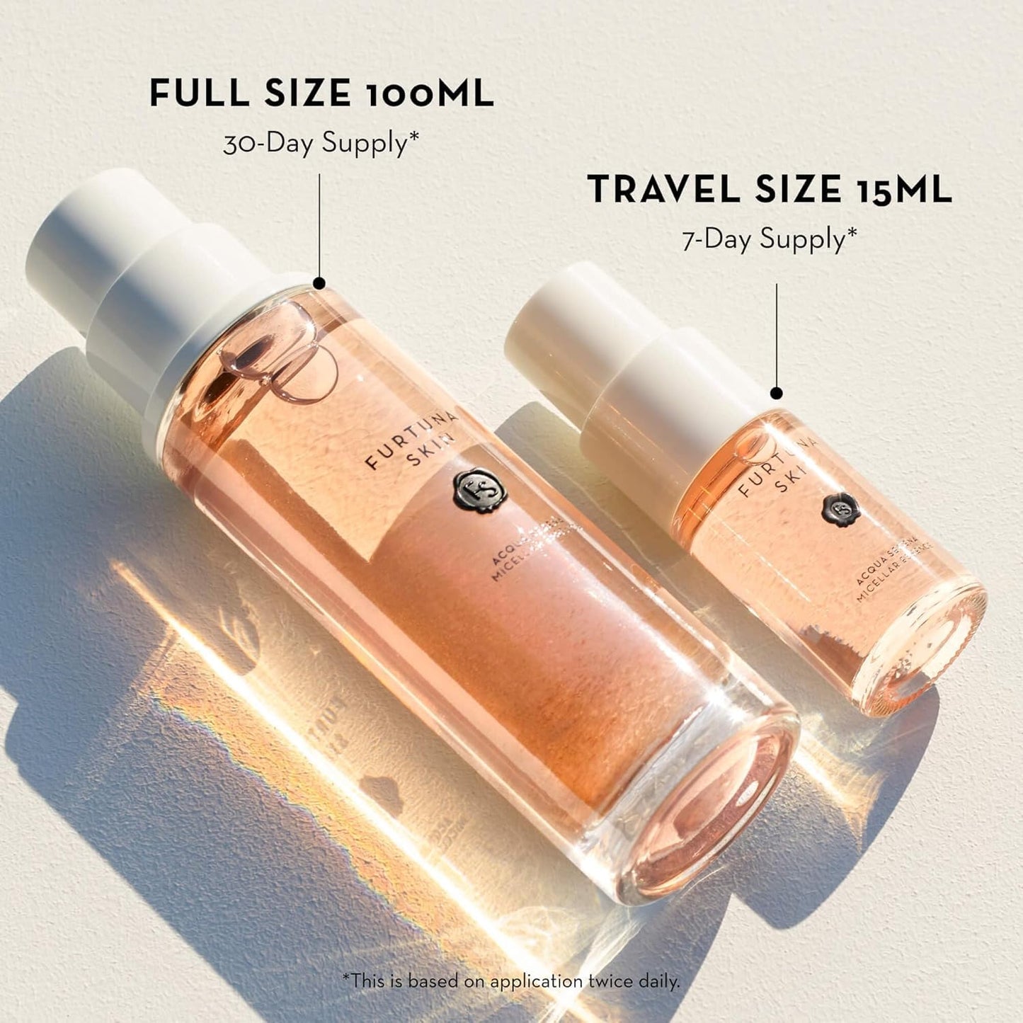 Furtuna Skin Micellar Cleansing Essence Water - Dual-Use Cleanser & Toner, Nutrient-Rich, pH Balanced, Organic Botanicals, Dermatologist Approved - 15ml