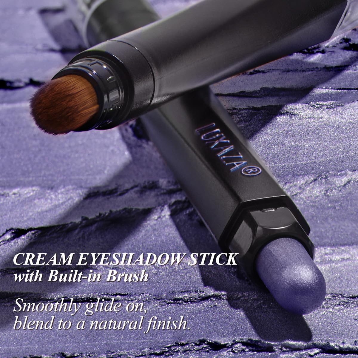 Purple Eyeshadow Stick 6PCS Set, Metallic Shimmer Matte Cream Eye Shadow Palette Brightener Pencil Crayon, Halloween Makeup - BLUEBERRY