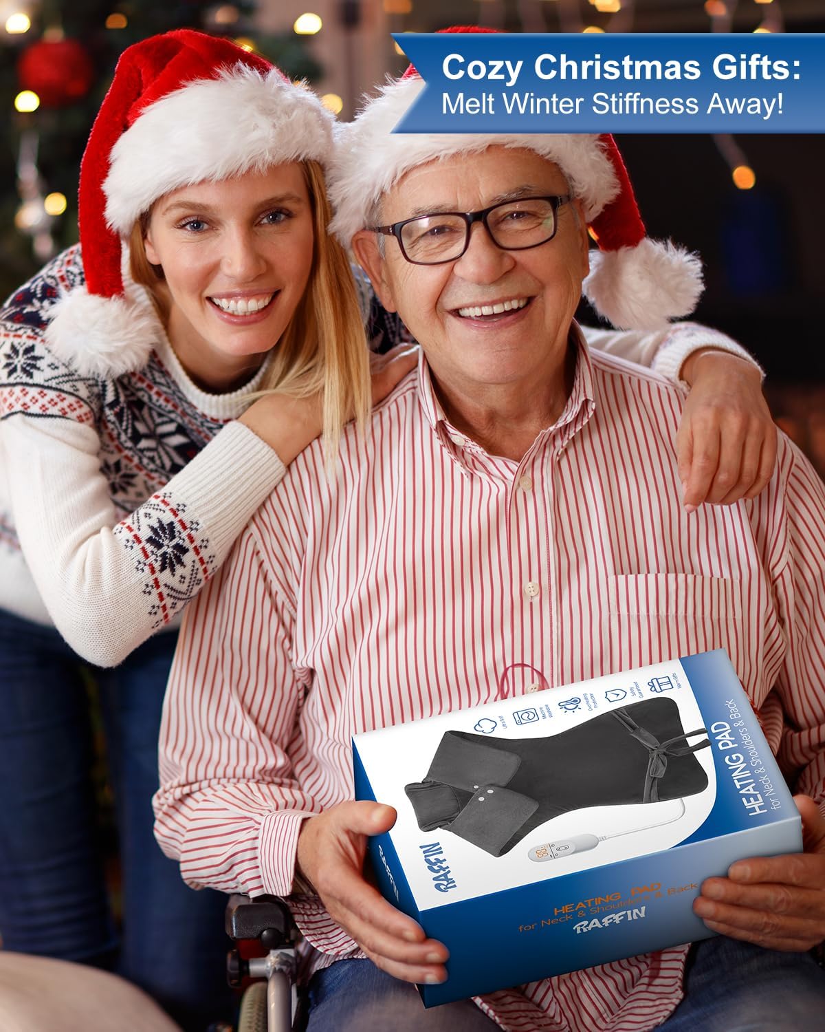 Heating Pad for Neck and Shoulders and Back Pain Relief, Electric Heat Pad for Full Body, Moist Dry Heat Options (Granite)