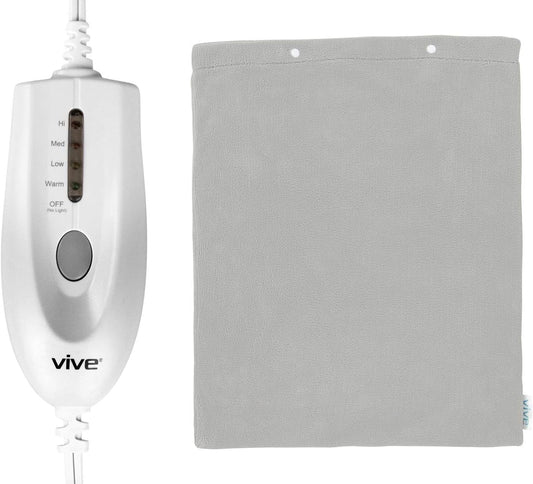 Vive Moist Heating Pad - Electric Heated Warming Hot Wrap for Heat Therapy on Back, Knee, Shoulder, Neck Pain, Period Menstrual Cramps, Cats, Dogs, Pets - Portable, Auto Shut Off (12" x 15")