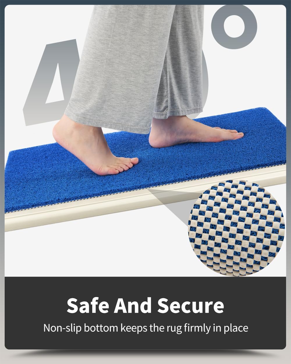 Non-Slip Bathtub Mat, 17x 30 Inch, Shower Mats for Bath Tub, PVC Loofah Bathroom Mats for Wet Areas, Quick Drying