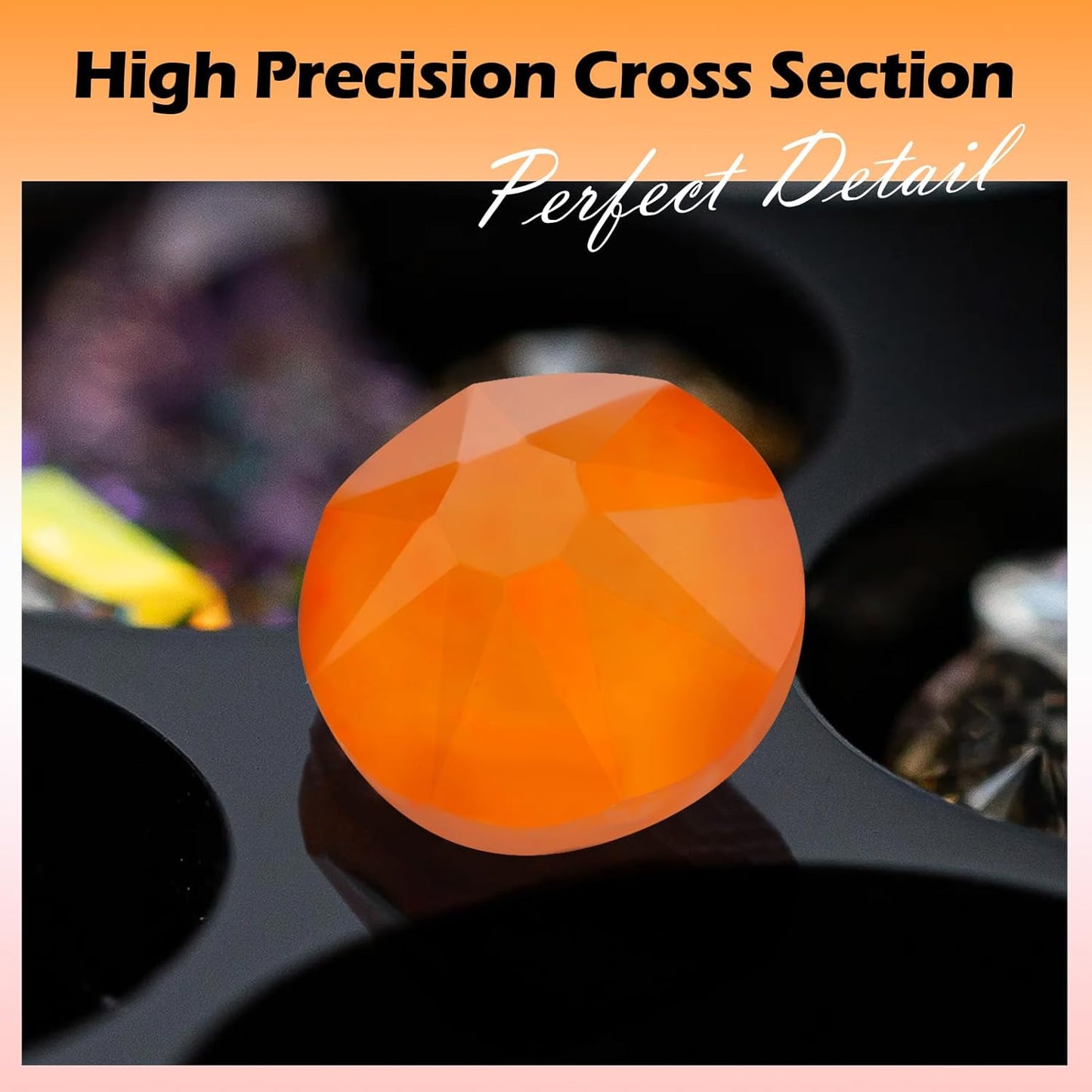 Neon Orange Flatback Rhinestones, Glass Rhinestones for Nail Art and Craft, Glue Fix, Loose Crystal Gemstones(Neon Orange, SS12, 1440pcs, 2.9-3.0mm)