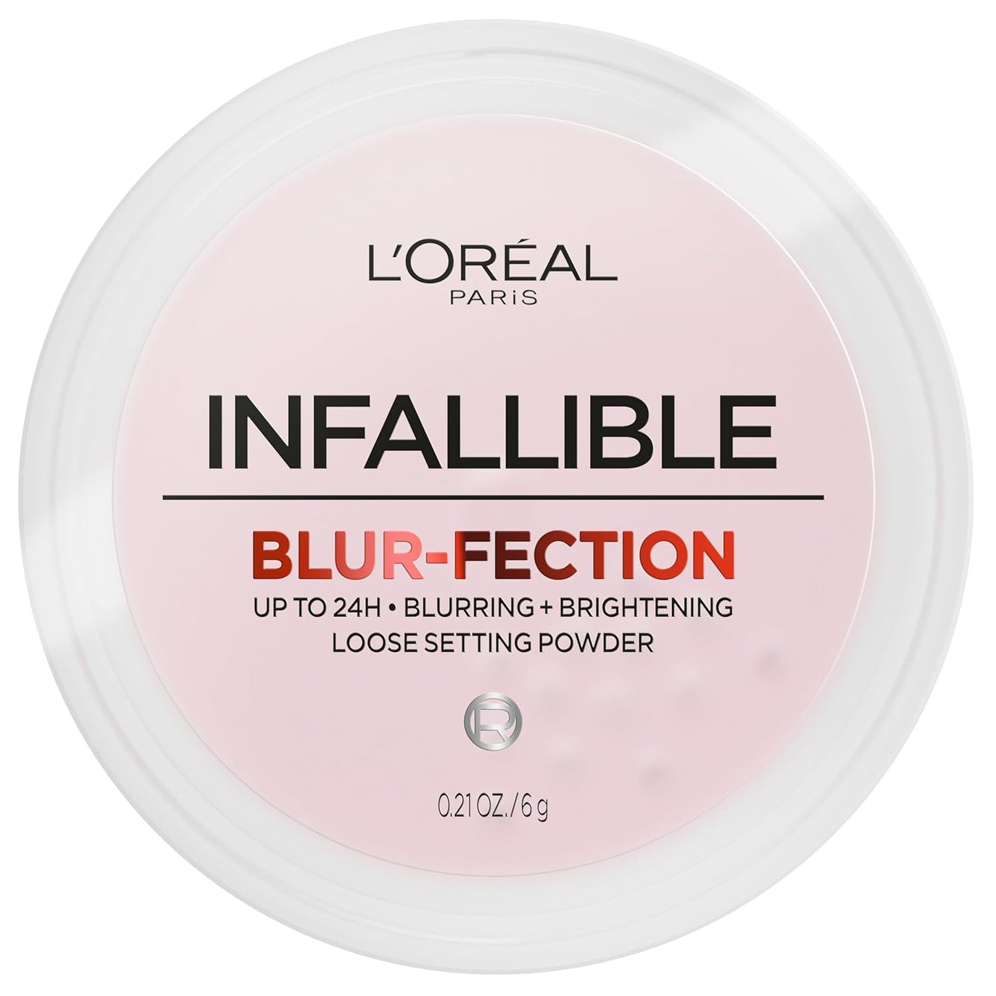 L'Oreal Paris Infallible Blur-fection Longwear Loose Setting Powder, Blurring Face Powder With Up to 24HRs of Wear, Brightening Light Pink, 1 Kit